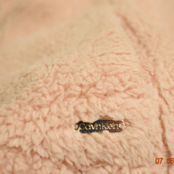 Calvin Klein Plush Zipper Vest, Peach, Women's, Medium - Picture 6 of 8